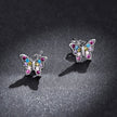 925 Sterling Silver Earrings with Pavé Setting CZ and Oxidized Silver