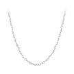 925 Sterling Silver Necklace with Platinum Plating, 395+55mm Length, 3.0mm Width for Women