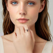 925 Sterling Silver Ring with Transparent Glass - Stylish E | 0.2cm Width for Women