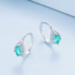 925 Sterling Silver Earrings with Pavé Setting and Transparent Glass