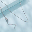 925 Sterling Silver + Plated White Gold Necklace 40cm for Women