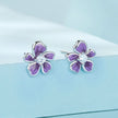 S925 Sterling Silver Plated Platinum Enamel Earrings for Women