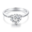 925 Sterling Silver 1.0 Carat Moissanite Ring in Size 8