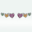 925 Sterling Silver Earrings with Pavé Setting and Plated Platinum, Size: 0.5*1.3cm, Women