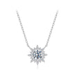925 Sterling Silver 0.5 Carat Moissanite Necklace in White Gold Plating for Women