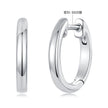 925 Sterling Silver White Gold Plated 1.4 x 0.2 cm Hoop Earrings for Women