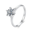 925 Sterling Silver White Gold Plated 0.5ct Moissanite Size 6S Ring for Women