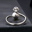 925 Sterling Silver Moissanite 0.5 Carat Freshwater Pearl Ring Size E for Women