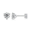 925 Sterling Silver Moissanite Earring 0.7cm White Gold Plated for Women