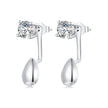 925 Sterling Silver Plated White Gold Earrings with Pavé Setting CZ