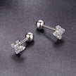 925 Sterling Silver Moissanite Earrings White Gold Plated 0.5cm for Women