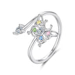925 Sterling Silver White Gold Plated CZ Pavé Size E Ring for Women