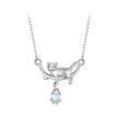 925 Sterling Silver White Gold Plated Moonstone 40+5cm Necklace for Women