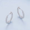 925 Sterling Silver Earrings Size 14*1.5mm Plated Platinum for Women