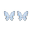 925 Sterling Silver Enamel White Gold Plated Earrings for Women - 1.0x1.2cm