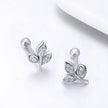925 Sterling Silver Oxidized Pavé Setting CZ Earrings