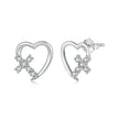 925 Sterling Silver White Gold Plated 1.0x1.0cm Pavé CZ Earrings for Women