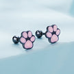 925 Sterling Silver Enamel Black Gold Plated Earrings for Women