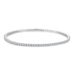 925 Sterling Silver White Gold Plated 16cm Stretchable CZ Bracelet for Women