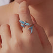 925 Sterling Silver White Enamel Pavé Set CZ Ring for Women