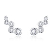925 Sterling Silver Earrings with Pavé Setting CZ, 0.5x1.2 cm for Women