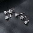 925 Sterling Silver White Gold Plated Moissanite Earrings 0.1 Carat for Women