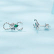 925 Sterling Silver Earrings with Pavé Setting CZ and Oxidized Finish for Women