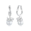 925 Sterling Silver Earrings with Quality Shell Pearl and CZ for Women