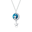 925 Sterling Silver 40+3cm Platinum Plated Enamel Necklace for Women