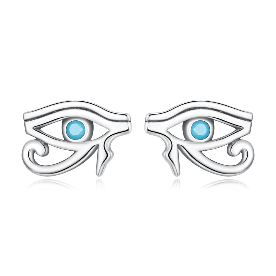 925 Sterling Silver Turquoise Earrings, 0.6*0.9cm, Oxidized Silver Finish for Women