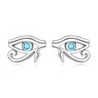 925 Sterling Silver Turquoise Earrings, 0.6*0.9cm, Oxidized Silver Finish for Women