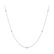 925 Sterling Silver Necklace with White Gold Plating, Length 40+5cm, Chain Thickness 0.08cm, for Women