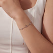 925 Sterling Silver White Gold Plated Bracelet with Moissanite, 15+6cm, for Women