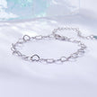 925 Sterling Silver Plated White Gold Adjustable Bracelet for Women