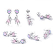925 Sterling Silver Earrings with Translucent Opal and CZ for Women