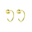 925 Sterling Silver Earrings with Plated Platinum, 1cm Diameter for Women