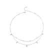 925 Sterling Silver Plated White Gold Moissanite Necklace 400+50mm for Women