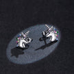 925 Sterling Silver Earrings with Pavé Setting CZ, Oxidized, 1.4x0.9cm for Women