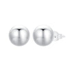 925 Sterling Silver Plated White Gold Earrings - 10mm for Women