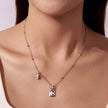 925 Sterling Silver White Gold Plated Necklace with CZ and Nacre for Women