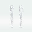 925 Sterling Silver Earrings with Plated Platinum and Pavé Setting CZ, Size 6.5cm