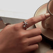 925 Sterling Silver Pavé Setting White Gold Ring for Women
