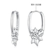 925 Sterling Silver White Gold Plated 2.7cm Hoop Earrings for Women