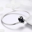 SCB 925 Sterling Silver Bracelet in Classic Style, Size 17.0 for Women