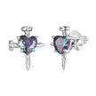 925 Sterling Silver Earrings with Transparent Glass for Women