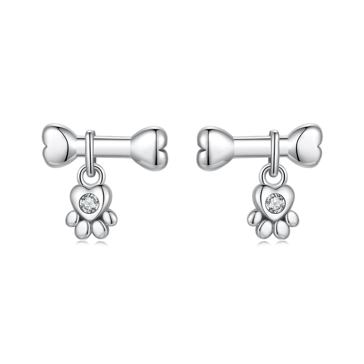 925 Sterling Silver Earrings with Pavé Setting CZ in Oxidized Silver