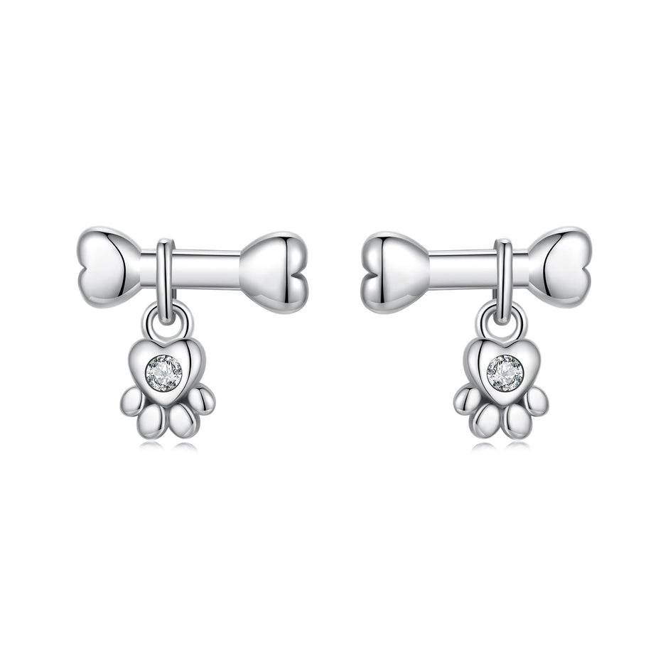 925 Sterling Silver Earrings with Pavé Setting CZ in Oxidized Silver