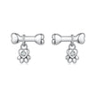 925 Sterling Silver Earrings with Pavé Setting CZ in Oxidized Silver