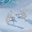 925 Sterling Silver Earrings with Pavé Setting CZ and White Gold Plating