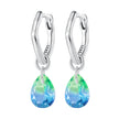S925 Sterling Silver Oxidized Earrings with Transparent Glass & Main Stone for Women